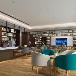 简欧书吧3D模型下载